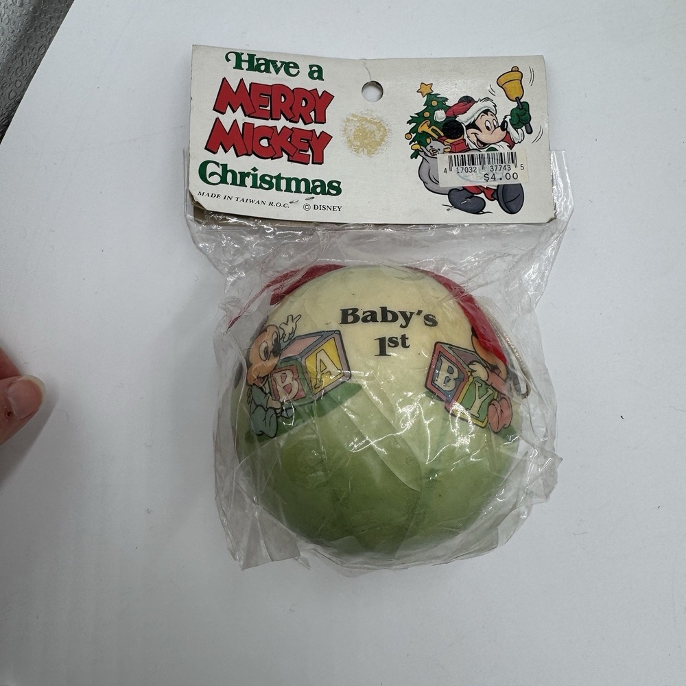 Vintage Disney Baby's 1st Christmas Ornament Lot 9 Mickey Minnie NOS Taiwan - Picture 3 of 16